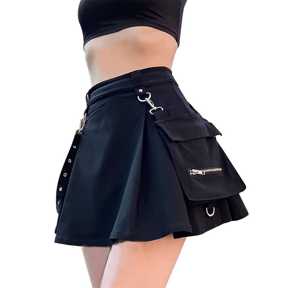 4773 Gothic Skirt with Pocket Kawaii Skirt Goth Clothes Mini Gothic Skirts
